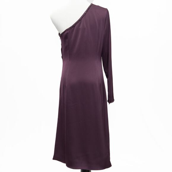 Aidan Mattox Rich Shiraz One-Shoulder Knotted Midi-Dress Size 6 - Picture 3 of 12